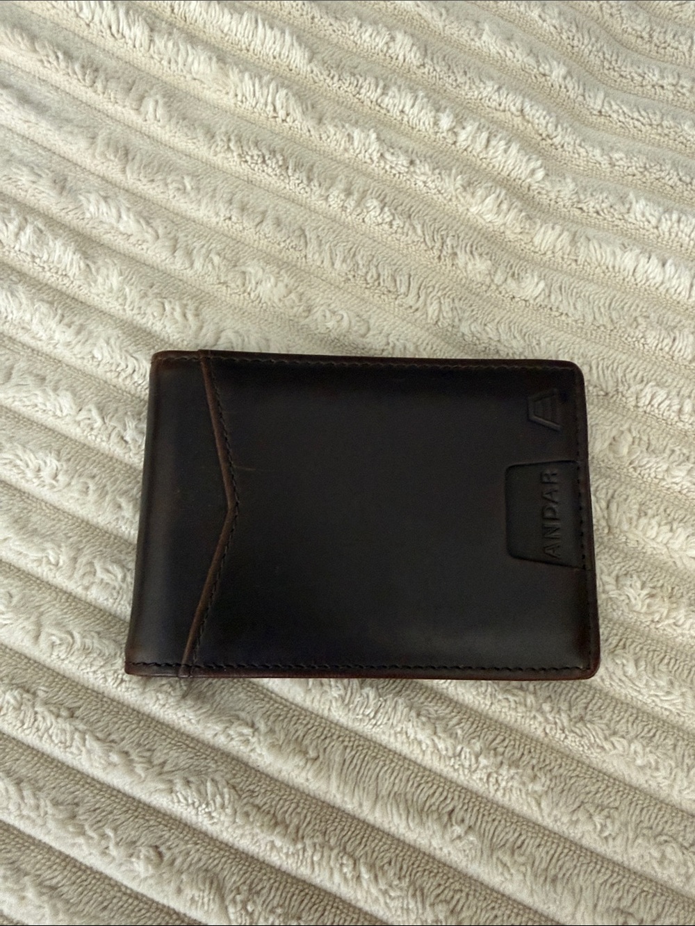 Dark Brown Andar Leather Bifold Money Clip Wallet for Men